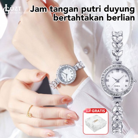 Jam tangan tulang putri duyung bertahtakan berlian