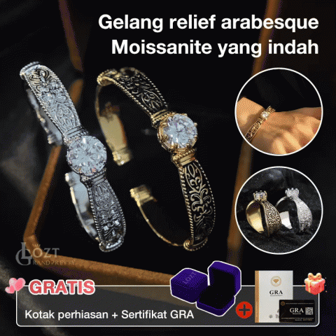 Gelang relief arabesque Moissanite yang indah