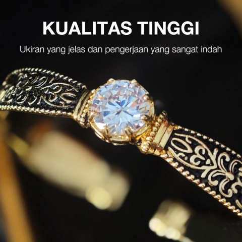 Gelang relief arabesque Moissanite yang indah