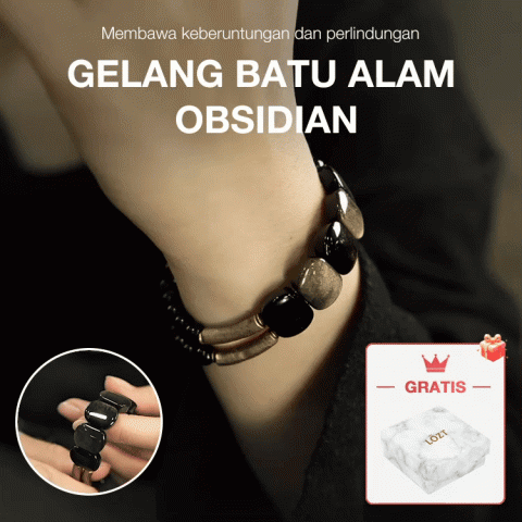 Gelang Manik Obsidian Batu Alam