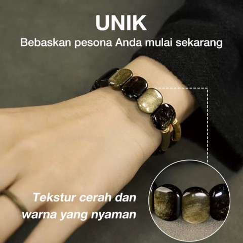 Gelang Manik Obsidian Batu Alam