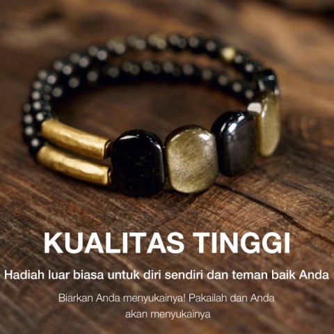 Gelang Manik Obsidian Batu Alam