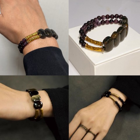 Gelang Manik Obsidian Batu Alam