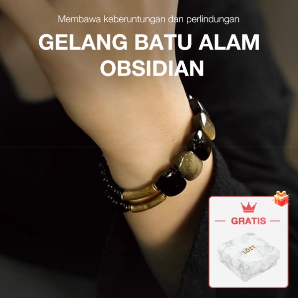 Gelang Manik Obsidian Batu Alam..