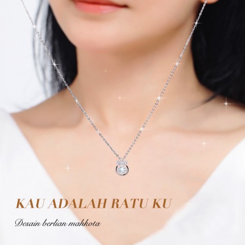 Untuk putriku Beating Heart Crown Kalung