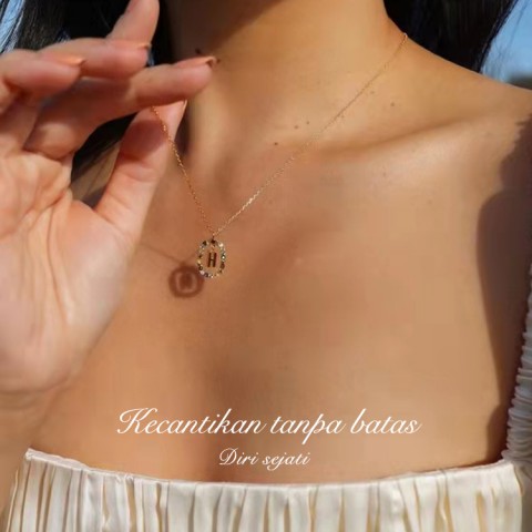 Kalung Huruf Personalisasi S925 Sterling Silver/Tembaga berlapis emas 18k