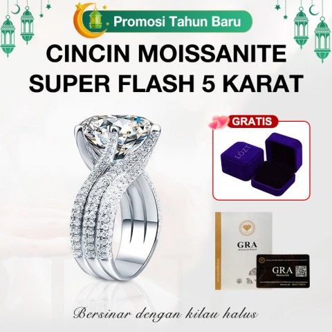 Cincin moissanite 5 karat