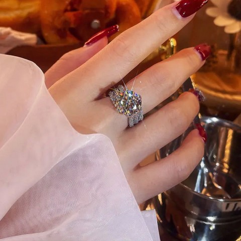 Cincin moissanite 5 karat