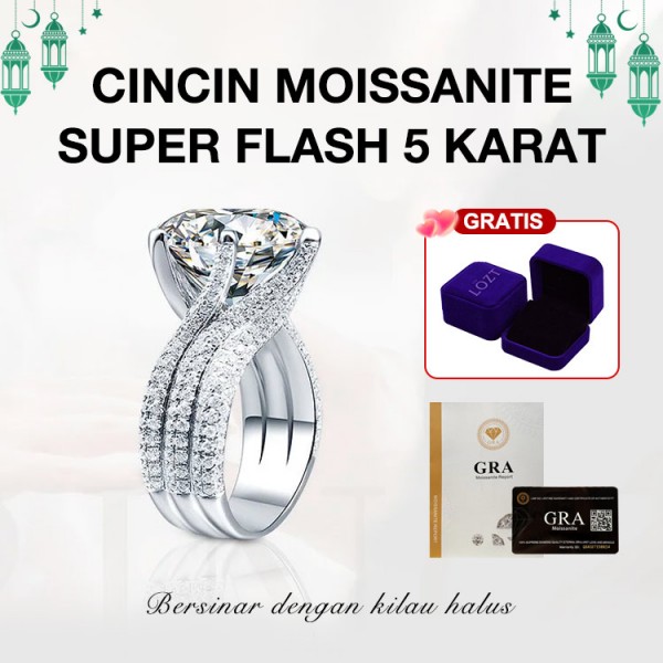 Cincin moissanite 5 karat..