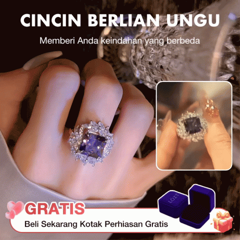 Cincin berlian ungu