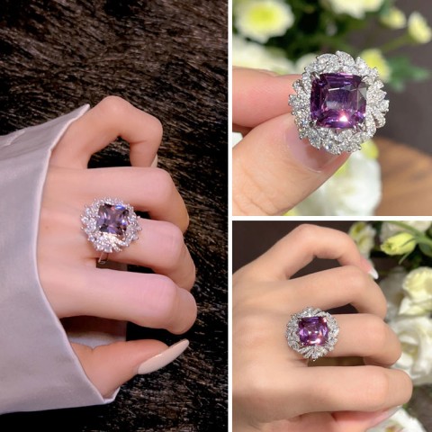 Cincin berlian ungu