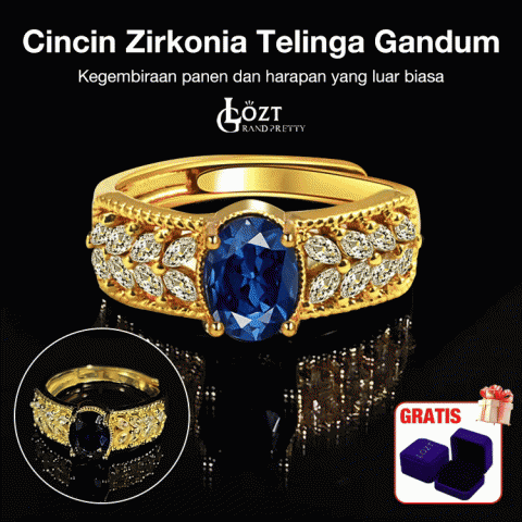 Cincin Zirkonia Telinga Gandum