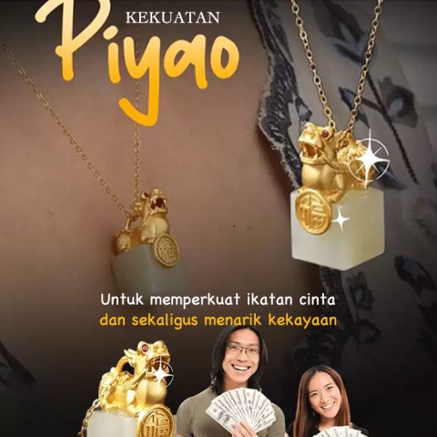 Kalung Emas Pixiu 18K dan Giok Putih