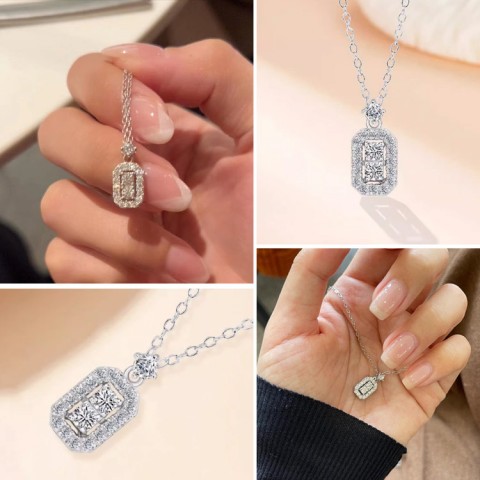 Kalung moissanite gula batu