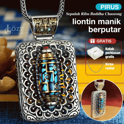 Liontin Manik Putar Pirus Wanfo Chaozong