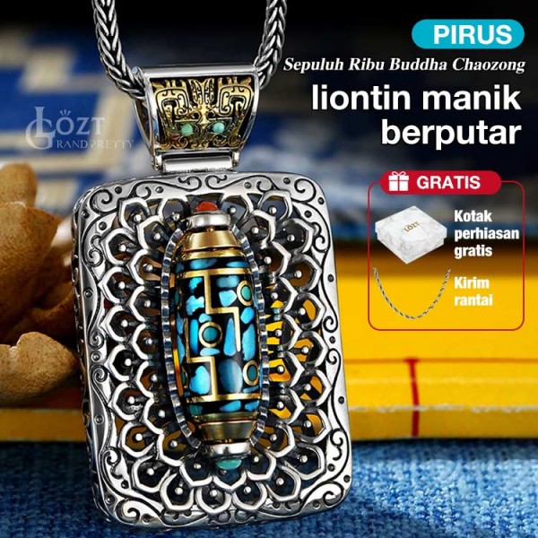 Liontin Manik Putar Pirus Wanfo Chaozong..