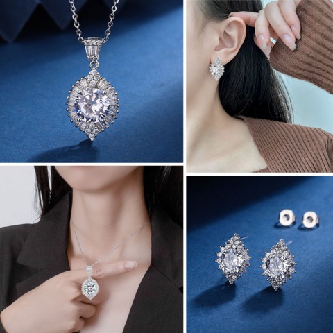 Set Perhiasan Moissanite Mata Jahat