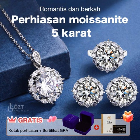 Perhiasan moissanite 5 karat