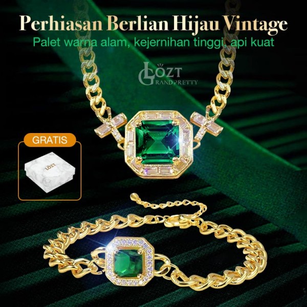 Perhiasan Berlian Hijau Vintage..