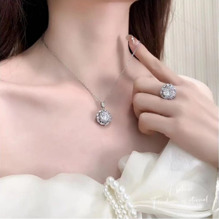 Bersinar sepanjang hari - Set perhiasan moissanite 5 karat - Sertifikat GRA, kotak hadiah gratis