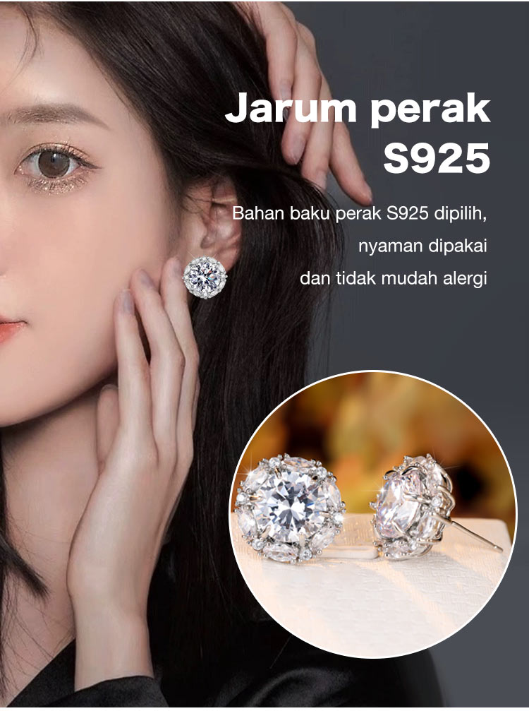 Bersinar sepanjang hari - Set perhiasan moissanite 5 karat - Sertifikat GRA, kotak hadiah gratis