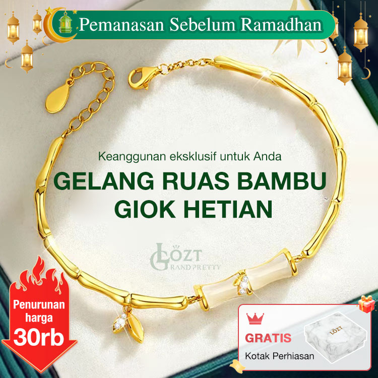 Pemanasan Sebelum Ramadhan - Gelang Segmen Bambu Giok Hetian - Membawa kesehatan dan keberuntungan, termasuk kotak perhiasan gratis.