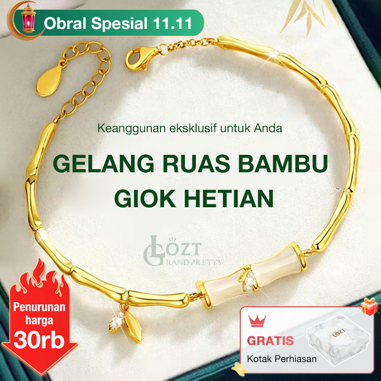 11.11 Diskon Super Sale - Gelang Segmen Bambu Giok Hetian - Membawa kesehatan dan keberuntungan, termasuk kotak perhiasan gratis.