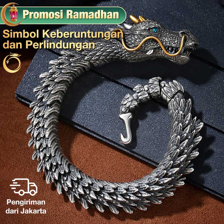 Promosi Ramadhan - Gelang Perak Sterling Premium Kepala Naga - Pengiriman dari Jakarta