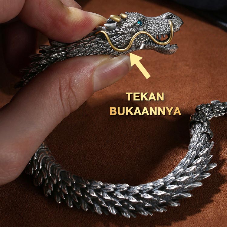 Promosi Ramadhan - Gelang Perak Sterling Premium Kepala Naga - Pengiriman dari Jakarta