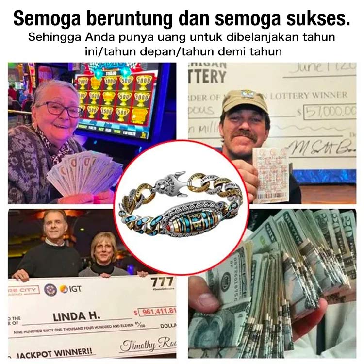 Gelang Manik Dzi Bermata Sembilan Mantra Enam Karakter Pirus-Buatan Tangan untuk Membawa Kekayaan dan Keberuntungan