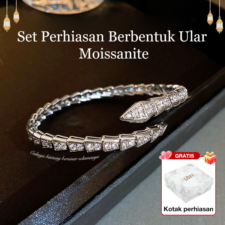 Tambahkan 30rb dapatkan Cincin Moissanite - Gelang dan Set Cincin Berbentuk Ular Moissanite - Dengan kotak hadiah premium gratis. Pengiriman dari Jakarta