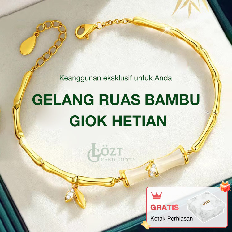 99 Diskon Super Sale - Gelang Segmen Bambu Giok Hetian - Membawa kesehatan dan keberuntungan, termasuk kotak perhiasan gratis.