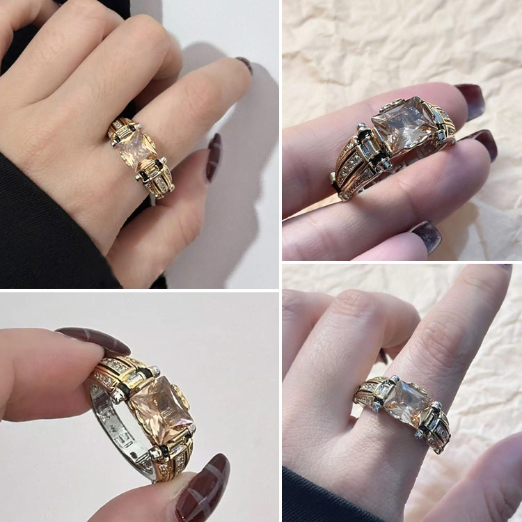 Promosi Tahun Baru-Potongan kedua hanya 70rb-Cincin Pita Lebar Zirkonia Vintage Tugas Berat-Kotak perhiasan gratis-Membawa keberuntungan dan rejeki