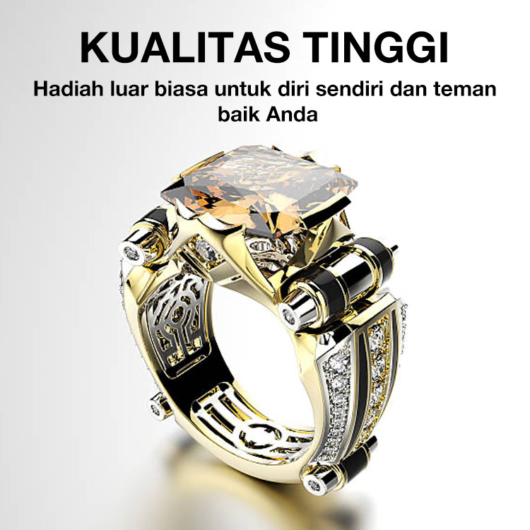 Promosi Tahun Baru-Potongan kedua hanya 70rb-Cincin Pita Lebar Zirkonia Vintage Tugas Berat-Kotak perhiasan gratis-Membawa keberuntungan dan rejeki