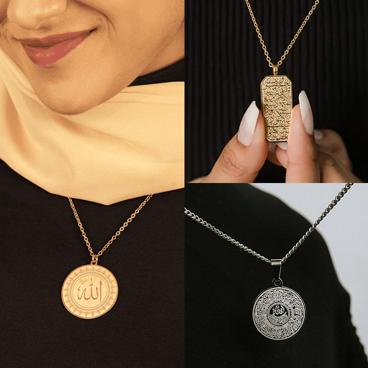 Promosi Idul Adha - beli satu gratis satu Ayatul Kursi Titanium Steel Necklace - Ada kotak perhiasan