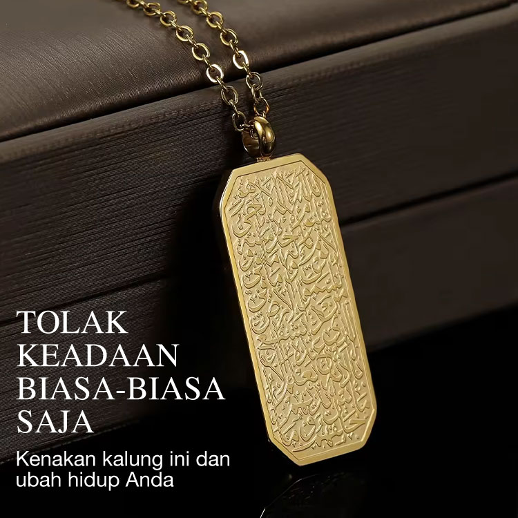 Promosi Idul Adha - beli satu gratis satu Ayatul Kursi Titanium Steel Necklace - Ada kotak perhiasan