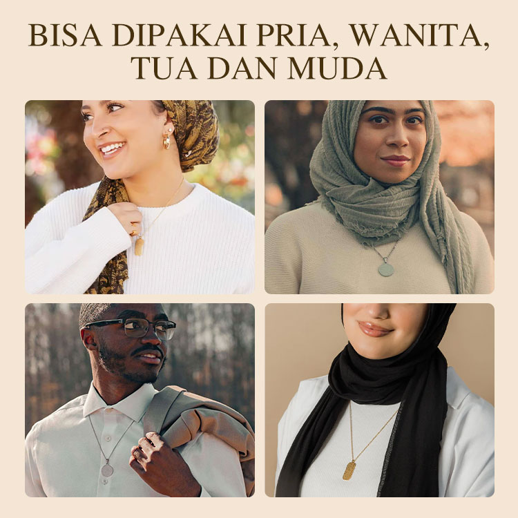 Promosi Idul Adha - beli satu gratis satu Ayatul Kursi Titanium Steel Necklace - Ada kotak perhiasan