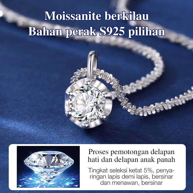 Diskon 20rb untuk waktu terbatas - Set Gelang Kalung Moissanite Berkilau - Sertifikat GRA. Kotak perhiasan gratis